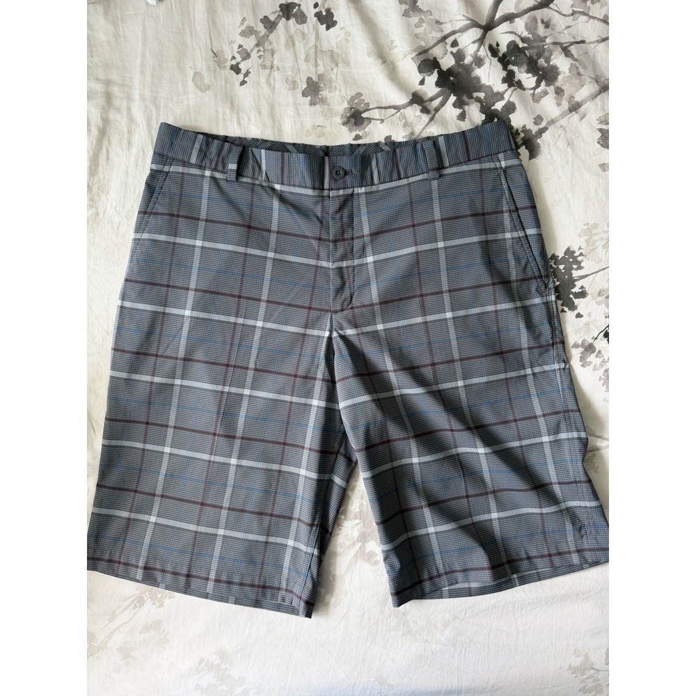 Nike Golf Performance Summer Golf Shorts Tech Stretch Plaid Check EUC 36 XL